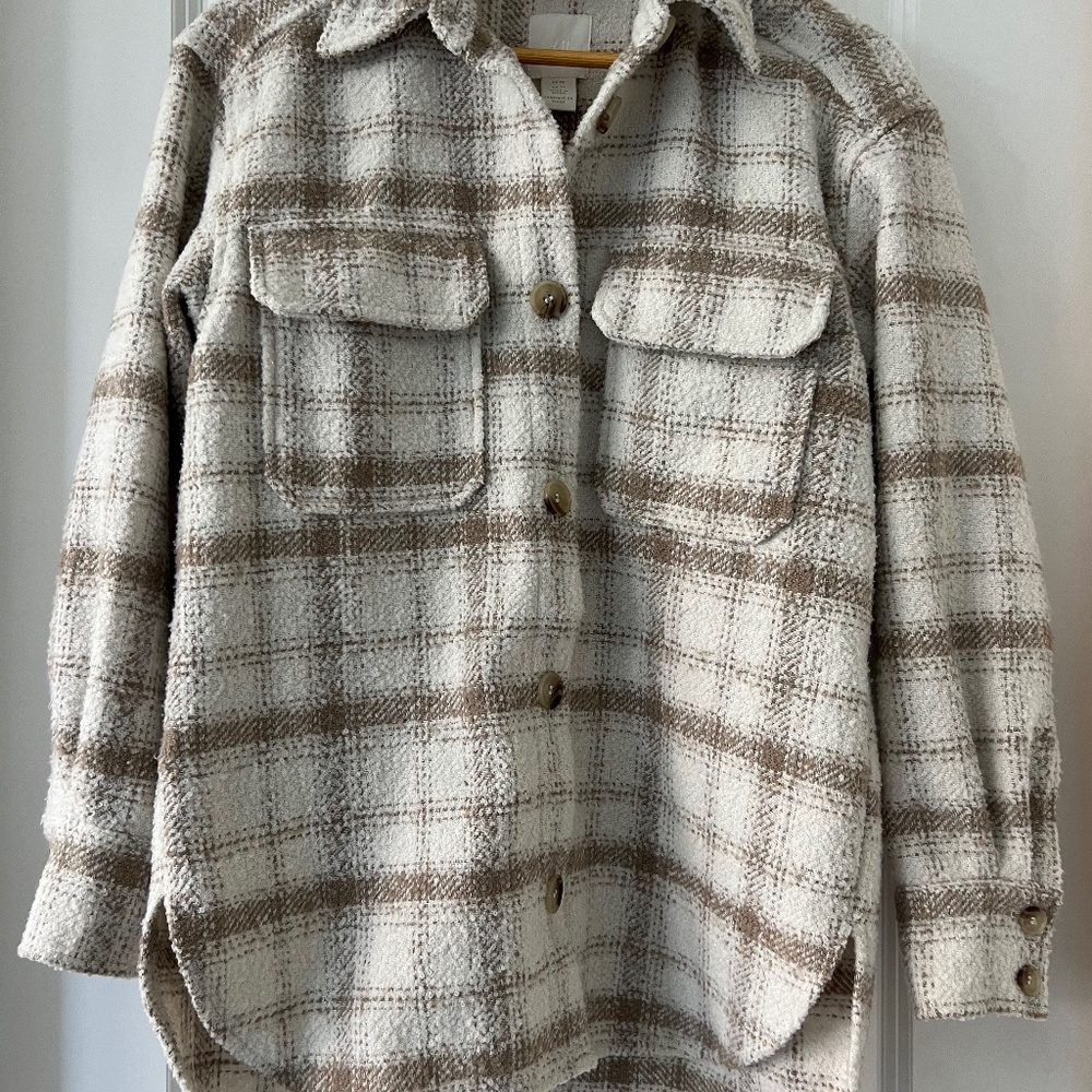 HM Oversized Plaid Shirt Jacket (XS)